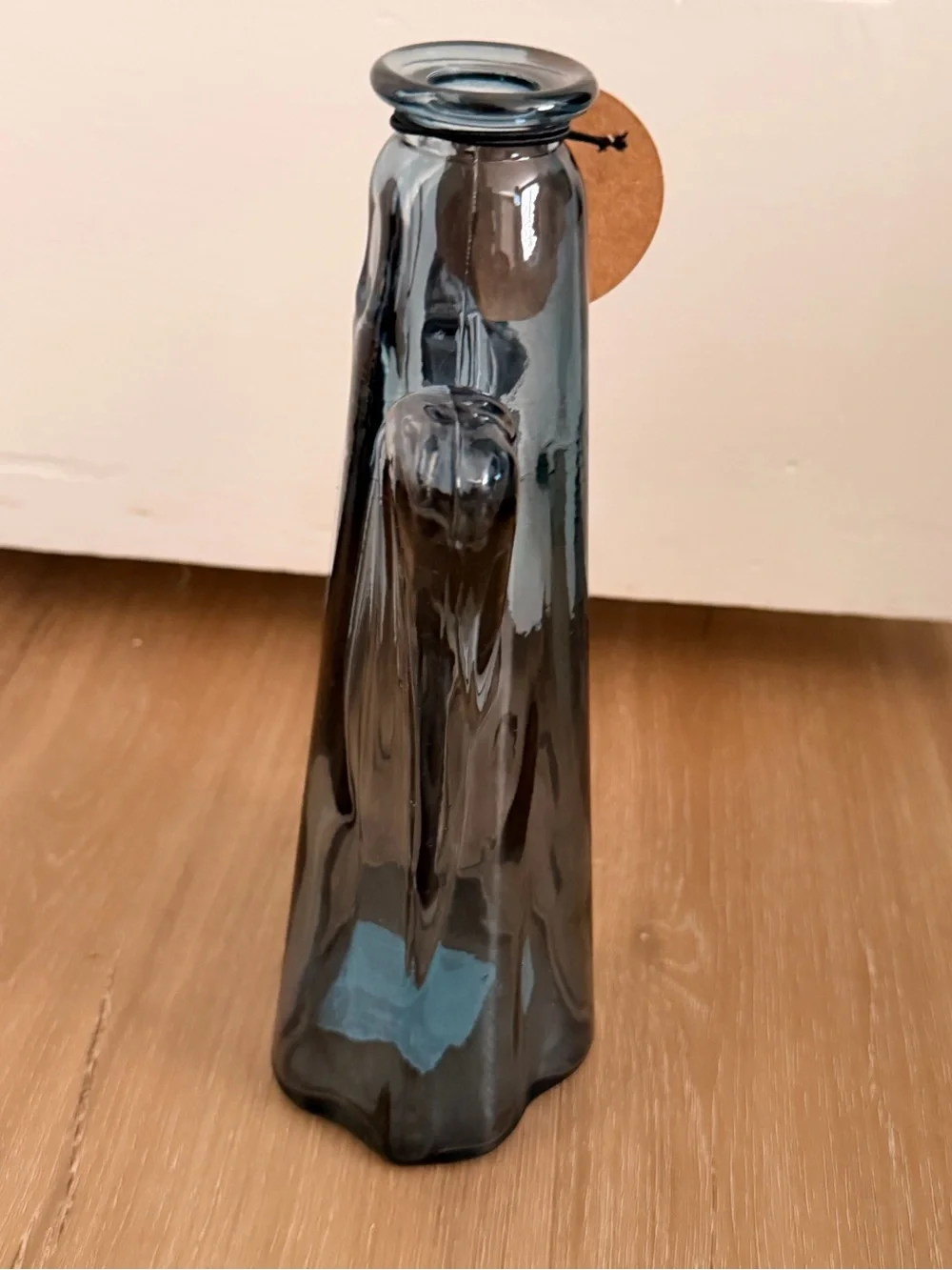 Halloween ghost Smoky Blue depression Glass like Vase